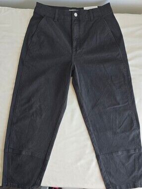 Barrel Jeans NWT High Rise Light Black By Everlane TALL 10L Cropped Style